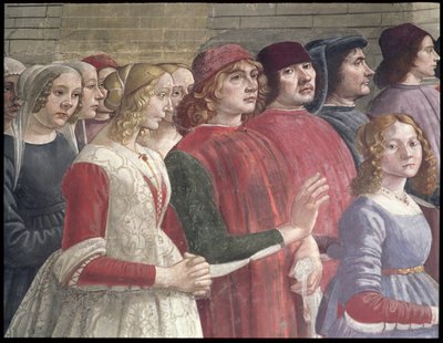 Spettatori fiorentini, dal ciclo di San Francesco, Cappella Sassetti, 1483 (dettaglio) da Domenico Ghirlandaio